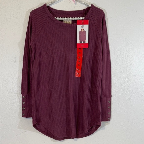 Chaser Tops - Chaser Waffle Knit Thermal Top Long Sleeve NWT M